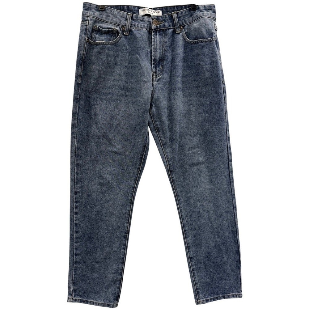 Indigo Wisdom Denim Jeans Mens 34x30 Blue Straight Leg Casual